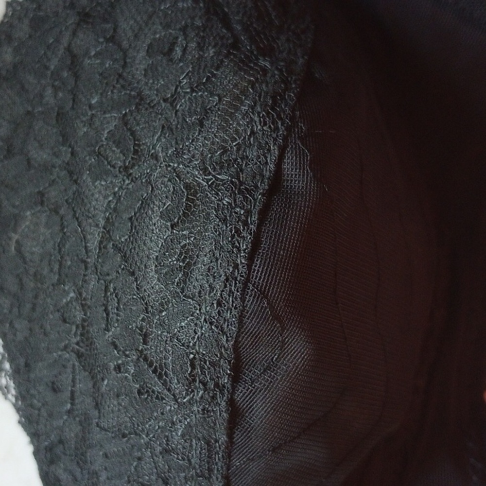 Dacron Goddess 88 Black Floral Lace Padded Bra. 34A. Nylon & Spandex - Picture 2 of 6